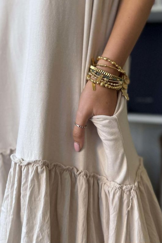 Paloma Bubble Hem Layering Dress Calico